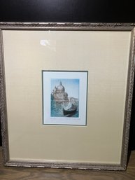 Limited Edition Lithograph Of Venice--Framed And Signed By Artist SAVERIO DE BELLO---#50/70---15' X 17'