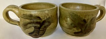 Two Studio Pottery Mugs Signed By Artist--Excellent Condition