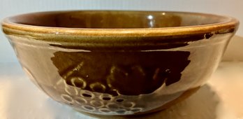 Vintage USA Pottery Bowl With Several Fruit Designs--10' Diameter