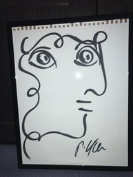 ORIGINAL PETER KEIL Sketch--FRAMED And Signed---15' X '19---Sketched On Tablet With Tabs Still On Top Of Paper