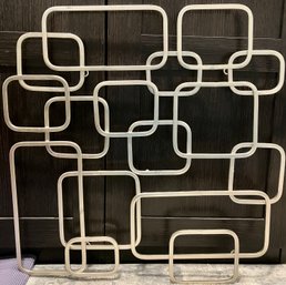 Large Mid Century Modern Wall Art Design In Silver Tone Metal--26' X 26'