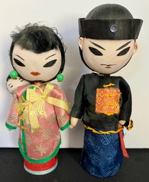 Cute Mandarin Hand-made Couple--5.5' & 6.5' Tall---very Good Condition