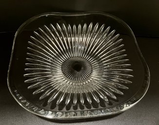 Beautiful Sparkling Shallow Crystal Dish With Great Design/detail