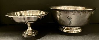 Two Small Silverplate Candy Dishes--Wm. A Rogers And Fisher---3.5' X 5.5' And 4.5' X 7.5'