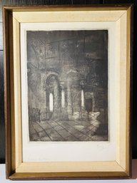 Dramatic And Beautiful ORIGINAL Sketch-Signed By Artist And Professionally Framed--Frame Is 12.5' X 19.5'