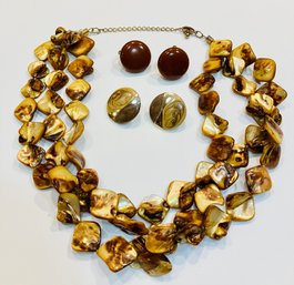 Vintage Necklace And Earring Set---Please See Photos For Detail