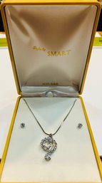 Vintage--but Unused--Rhinestone Necklace And Earrings---Still In Box--'Style By Smart'