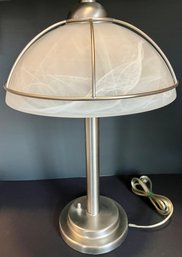 High Quality Medium Size Modern Lamp In Excellent Condition--appears To Be Brushed Nickel