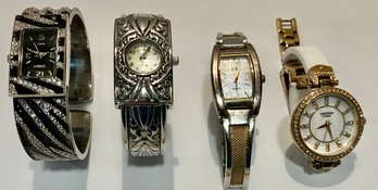 Women's Collection Of Four Costume Bangle/bracelet Watches--Studio LS Geneva Armitron