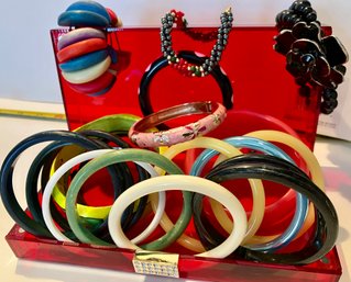 Box Full Of Bangles, Including  A Jiu Long Xing