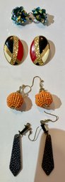 Four Pair Of Vintage Earrings--variety Of Styles