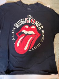 VINTAGE ROLLING STONES OFFICIAL T-SHIRT FROM HYDE PARK 50TH ANNIVERSARY PERFORMANCE--FITS LIKE A LARGE