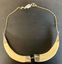 Vintage Sterling Silver And Bone Choker---Beautifully Made