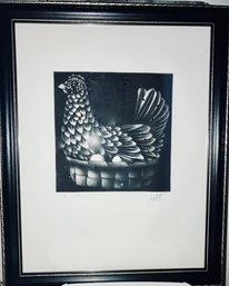 Limited Edition Lithograph SIGNED By Artist MARIO AVATI---10/75--'Poule'--FRAMED--16' X 20'