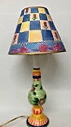 Colorful Lamp In Mackenzie Childs Style---18 Inches Tall---works Well