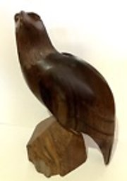 Regal Vintage Hand Carved Eagle In Rich Dark Ironwood--7 Inches Tall