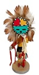 Native American Feathered Kachina --named 'Sunface'--Signed R.B. WALTHALL--5' Tall