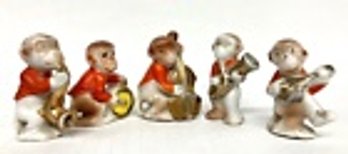 Vintage Five-Piece Japanese Monkey Orchestra----2' Tall