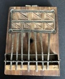 Vintage Kalimba African Thumb Piano---Handmade--Hardwood--Tribal Design--5' X 4'