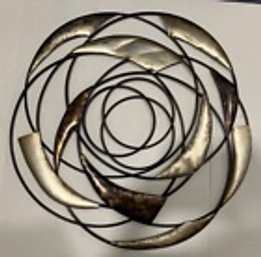 Bronze/Gold Multi-Tone Large Metal Circular Wall Art--23' Diameter