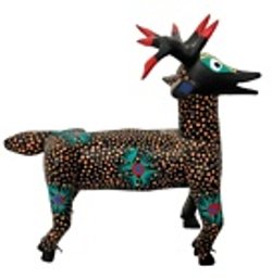 Oaxacan Alebrije Wood Carving Of A Deer--Colorful--Signed FABIAN OJEDA--4.5'