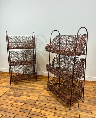 Pair Of 3-Tier Woven Stands