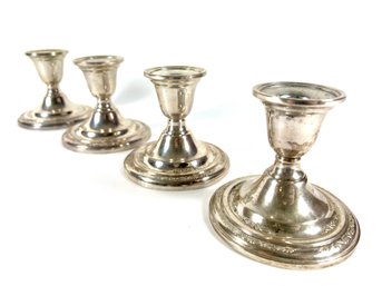 (4) Sterling Silver 'Courtship' Candleholders By International Sterling