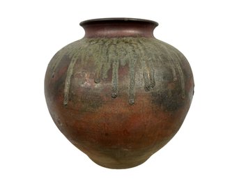 Monumental Signed Japanese Raku Vase