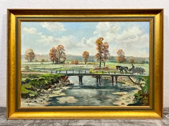 Original Darius Wasowicz Framed Oil On Canvas Landscape Painting