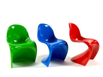 (3) Miniature Verner Panton 1959 Chairs By Vitra