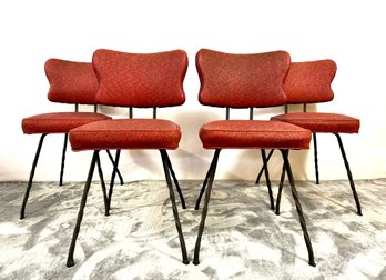 (4) 1950s Atomic Wrought Iron Chairs