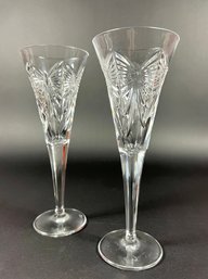 A Pair Of Waterford Crystal Champagne Glasses