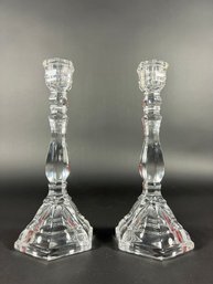 A Pair Of Tiffany & Co. Crystal Candlesticks