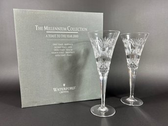 A Pair Of Waterford Crystal Champagne Glasses