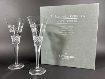 A Pair Of Waterford Crystal Champagne Glasses