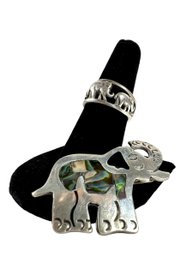 Sterling Silver (.925) Elephant Ring & Pin