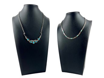 (2) Sterling Silver (.925) & Turquoise Necklaces