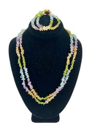 A Glass Beaded Necklace & Matching Bracelet