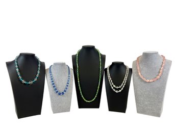 A Grouping Of (5) Beaded Necklaces