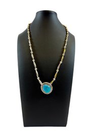 Sterling Silver (.925) & Turquoise Navajo Pendant Necklace