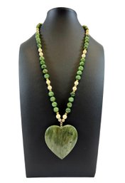 A Heart Shaped 'Jade' Necklace