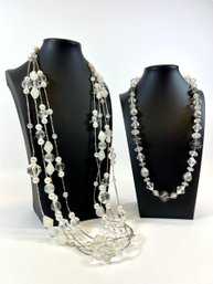 (2) Beaded Glass Necklaces