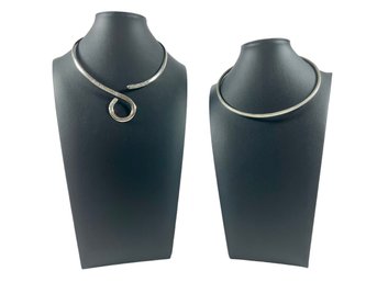 (2) Sterling Silver (.925) Collar Necklaces