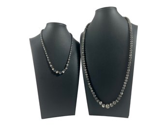 (2) Beaded Sterling Silver (.925) Necklaces (68 Grams)