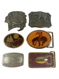 (6) Vintage Belt Buckles