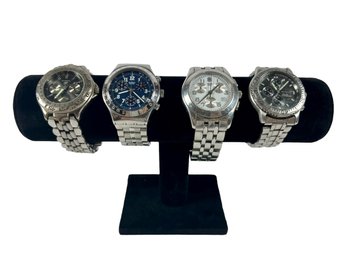 (4) Metal Band Wrist Watches - Includes Fossil, Swatch, Swiss Army & Citizen