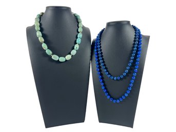 (3) Beaded Stone Necklaces