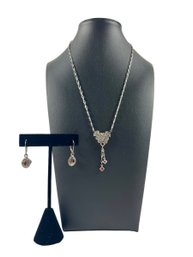 A Sterling Silver (.925) Necklace & Matching Earrings