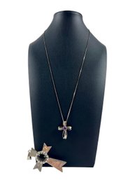 A Sterling Silver (.925) Cross Necklace & Cross Pendant