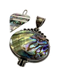 (2) Mexican Sterling Silver (.925) & Abalone Pendants